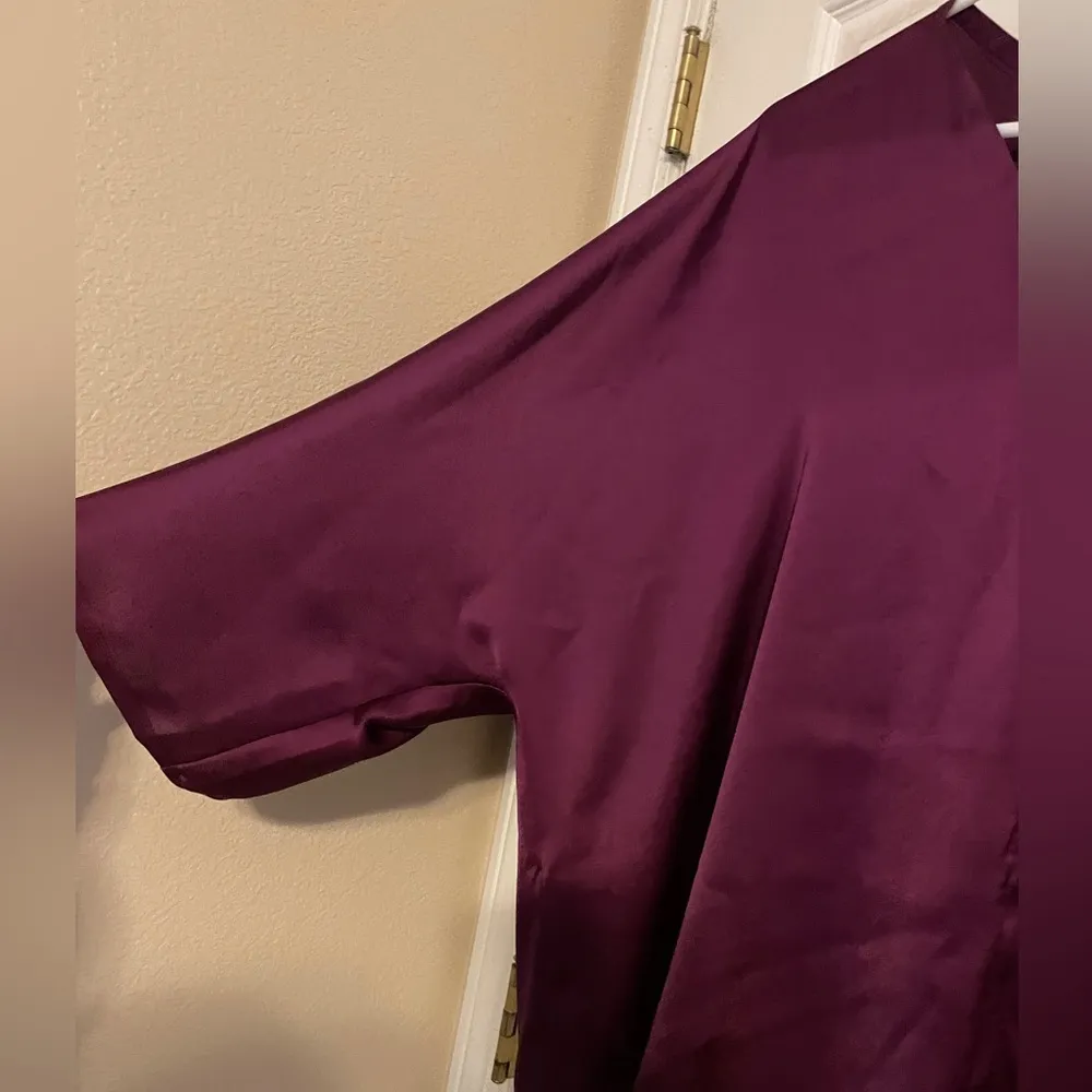 The Reset R Label Purple Satin Blouse Size XL Silky Soft Quiet Luxury Minimalist - Image 3