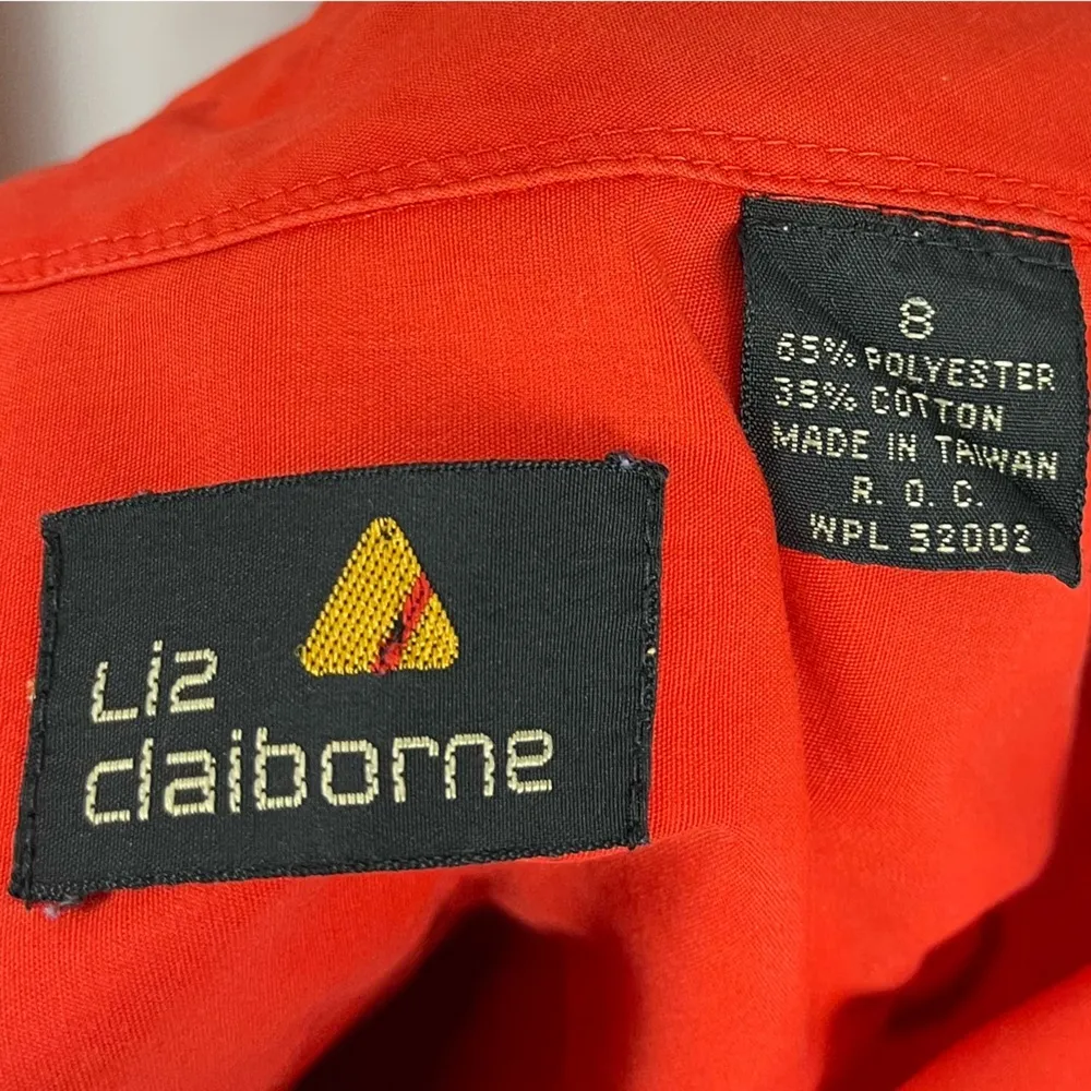 Liz Claiborne Size 8 Outdoor Hiking Button Down Shirt Safari Vibrant Breathable - Image 5