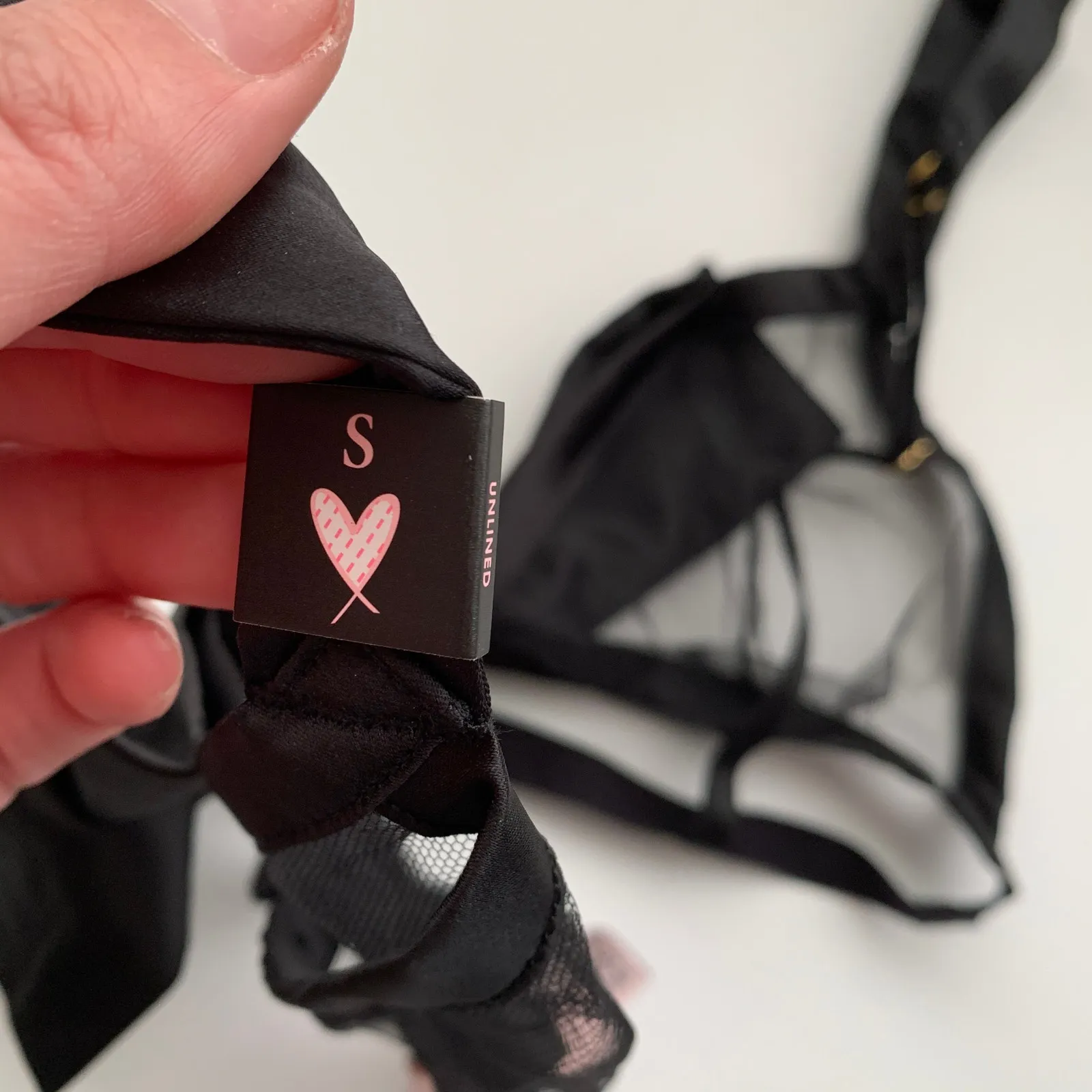 Victoria Secret Very Sexy Big Bow Mesh Bralette Womens Black - Image 9