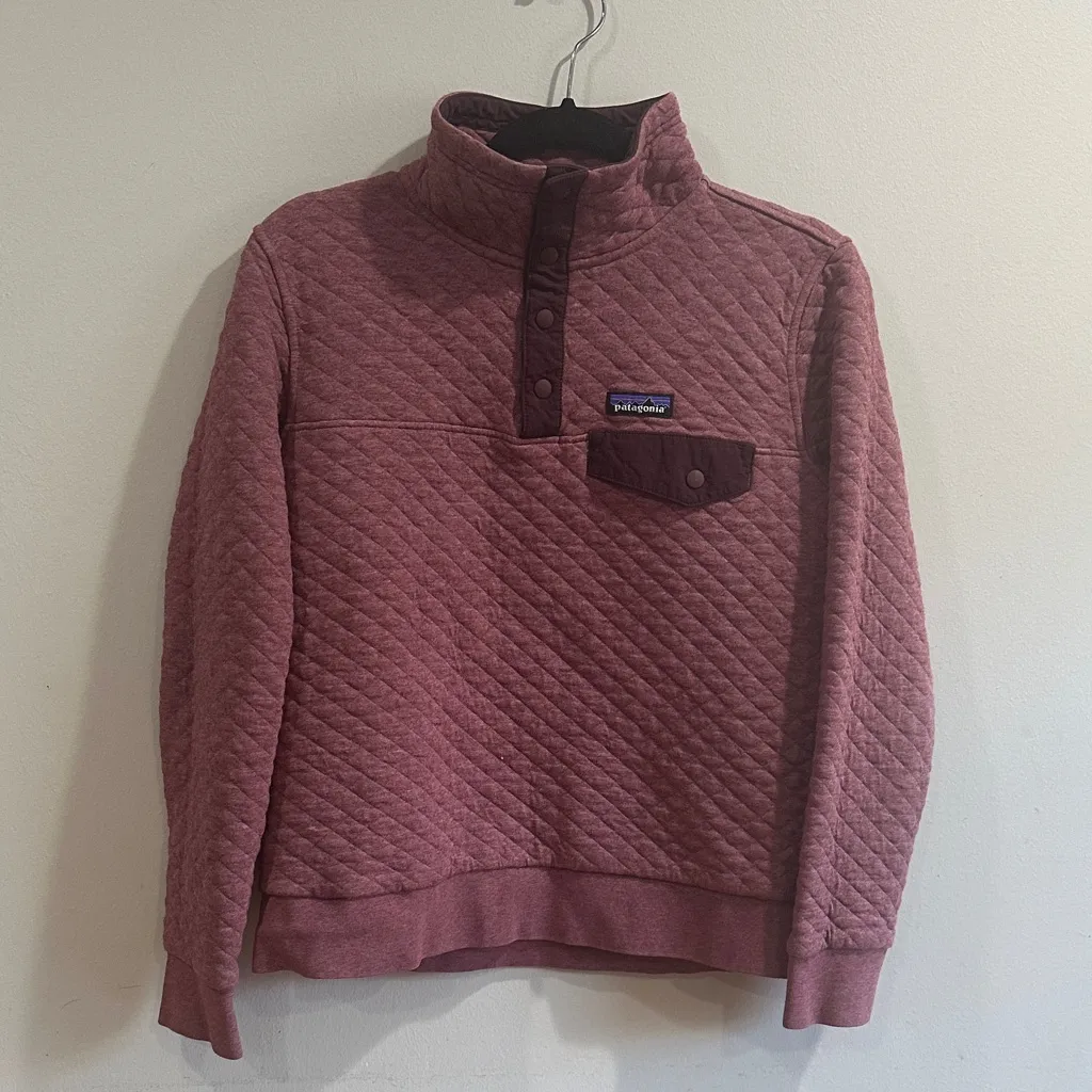 Patagonia Maroon Quilted Snap Pullover - Image 2