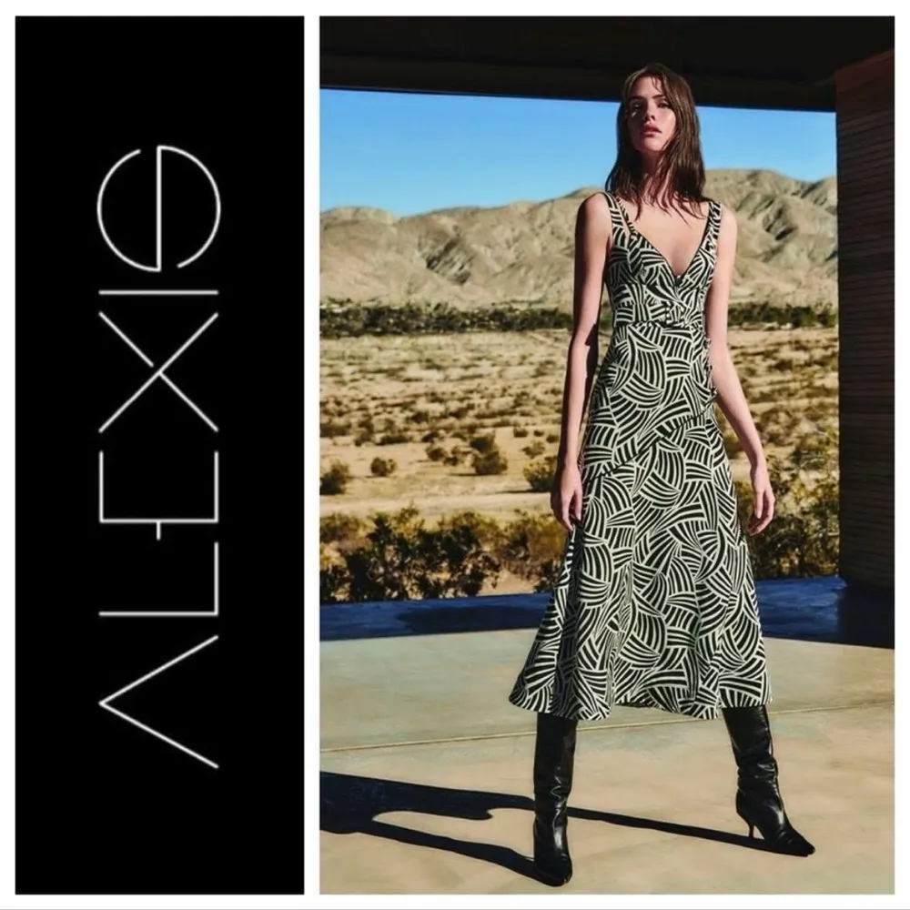 Alexis Minasa Midi Dress Onyx Wave - Image 3