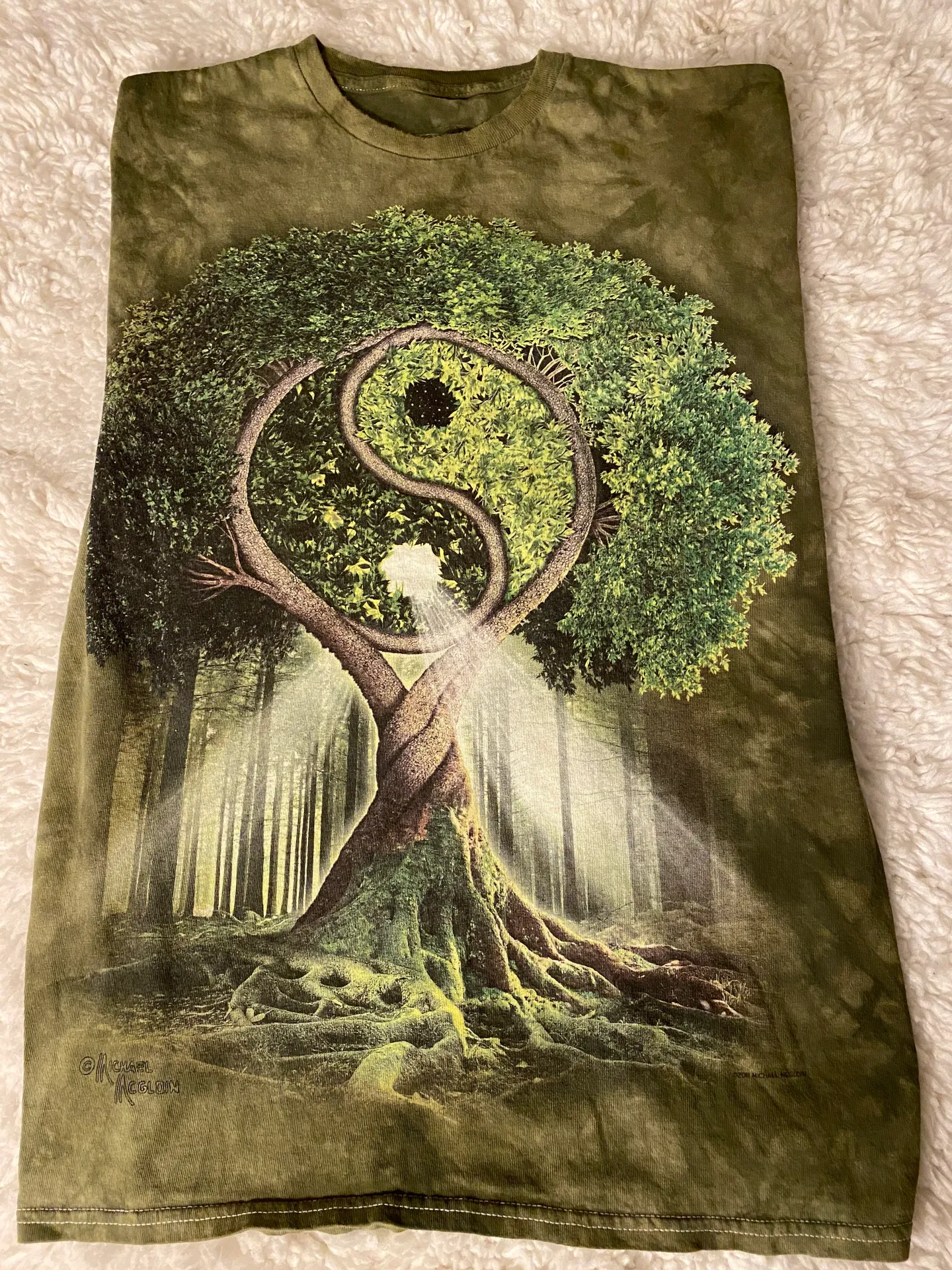 Tie Dye Graphic Tee Green Size XL - Image 2