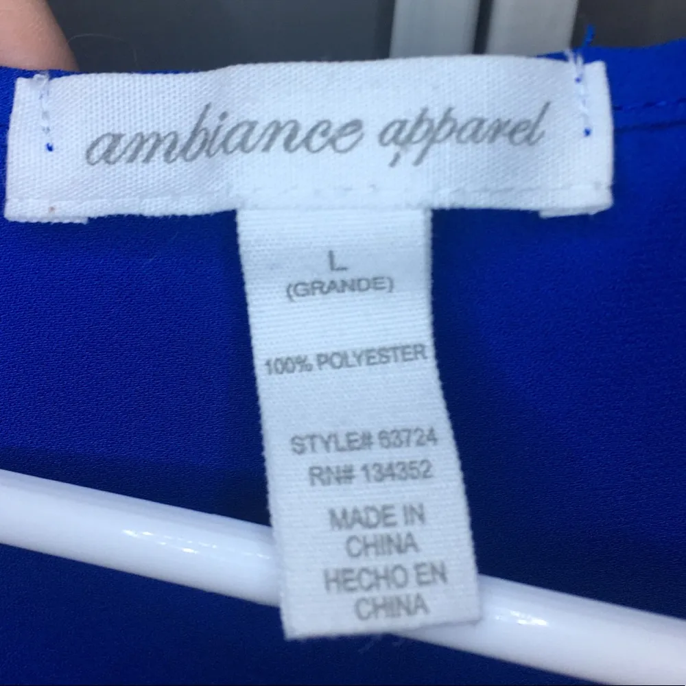 Royal Blue Sleeveless Tank Top Large - Image 4