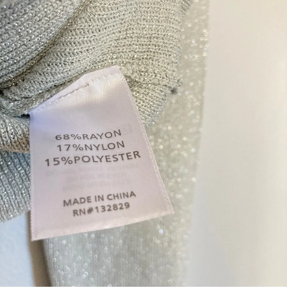 Camila Coelho  Kamari Cut Out Metallic Top Silver Holiday Party Festive Concert M - Image 6