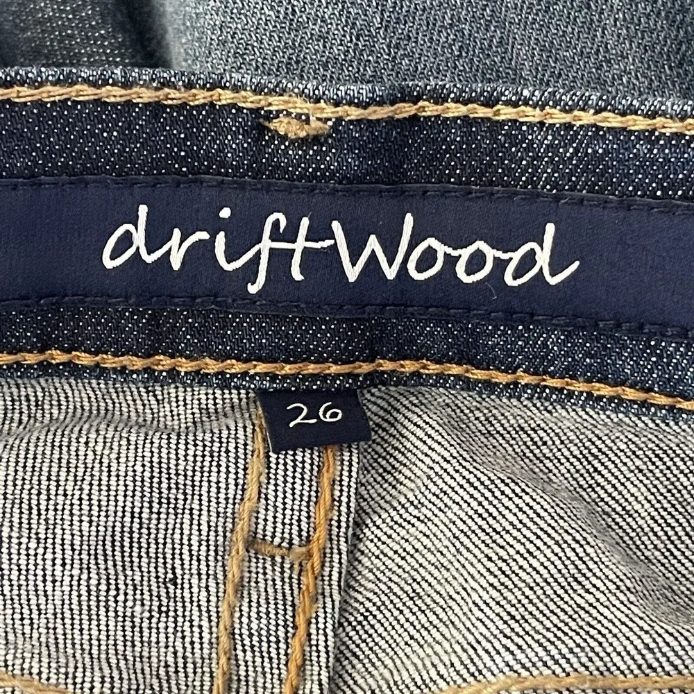 Driftwood SZ 26 Jeans Low-Rise Floral Embroidered Distressed Whiskered Sundance - Image 11