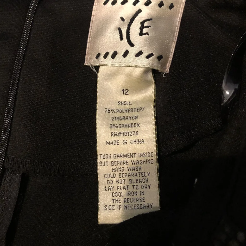 Ice Black and Red Long Sleeve Dress colorblock size 12 - Image 7