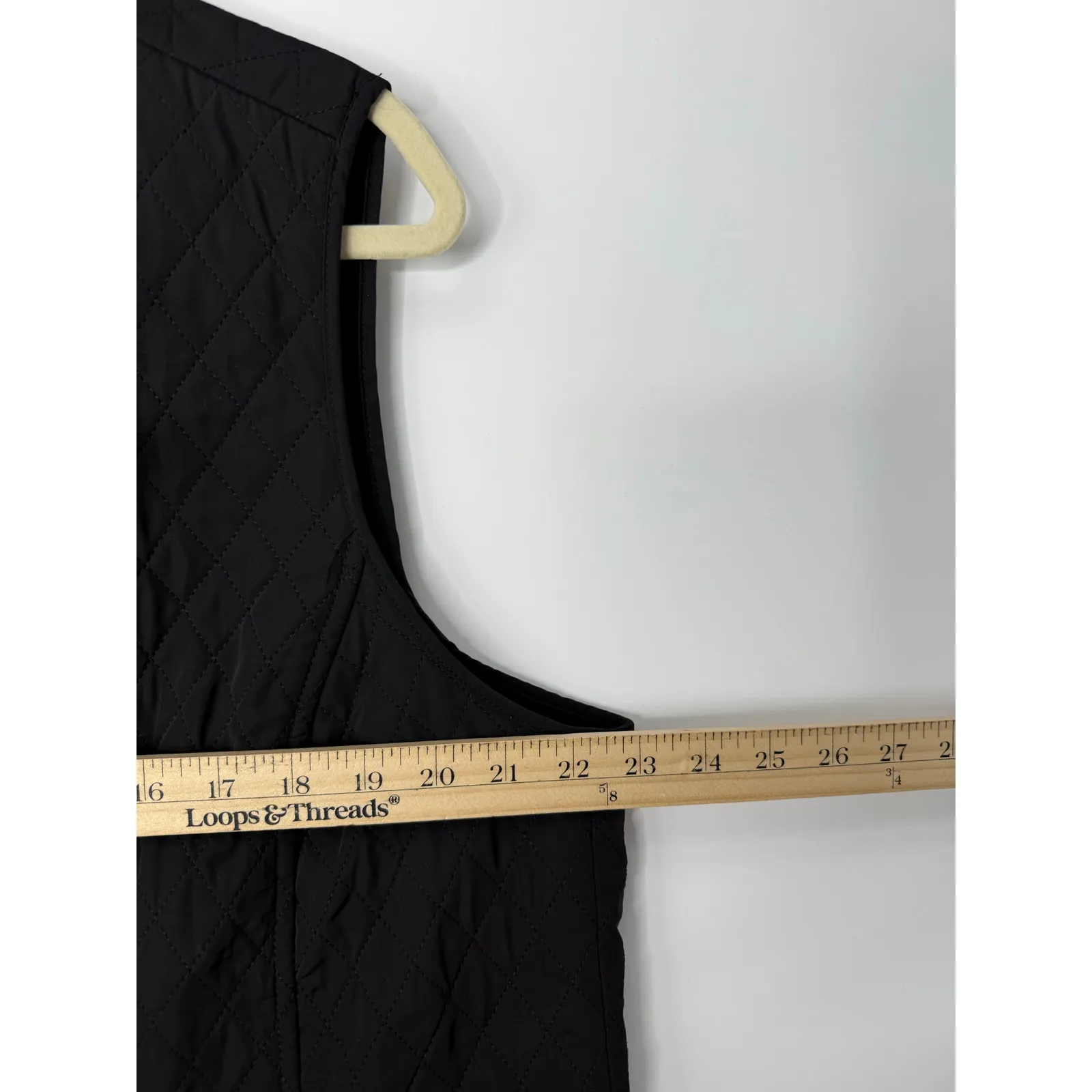 Talbots Quilted Button Front Vest Black Corduroy Collar 1X Equestrian Preppy - Image 5