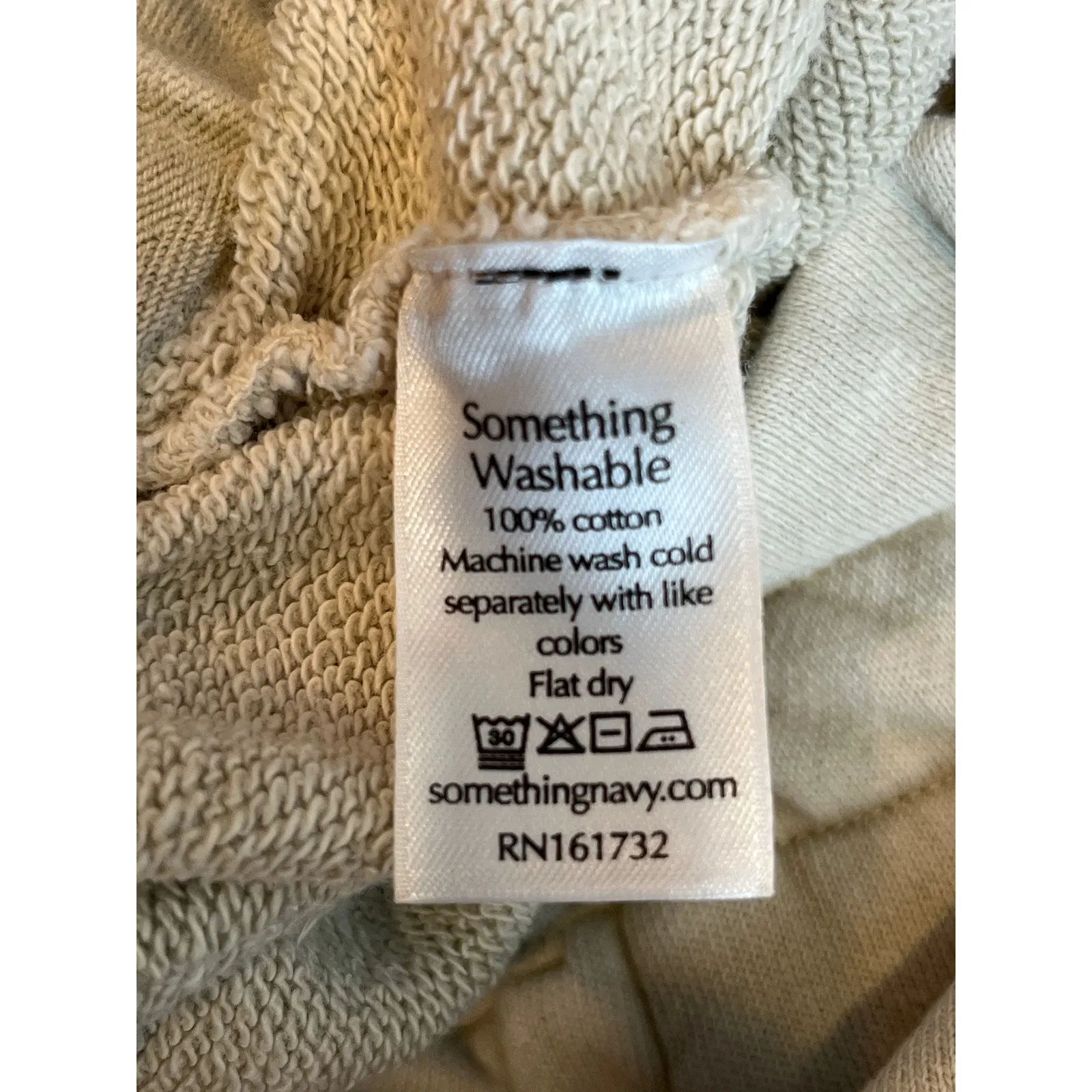 Something Navy Size Small Meghan Cream Color Joggers Paperbag Waist Drawstring - Image 5