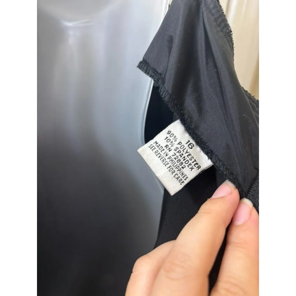 Y2K UNBRANDED Black Velvet Maxi Slip Dress Strappy SIZE 16 SWEETHEART NECKLINE - Image 8