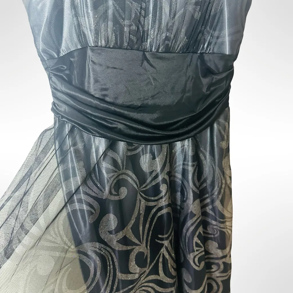 Y2K Black Sheer Overlay Spaghetti Strap Mini Cocktail Dress 12 Whimsigoth Fairy - Image 5