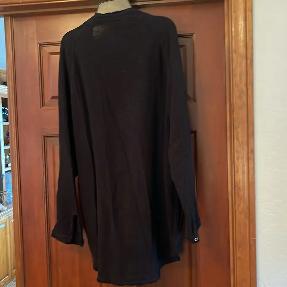 FLAWLESS Black crinkled gauze cotton Lightweight Shirt Jacket Small - Image 5