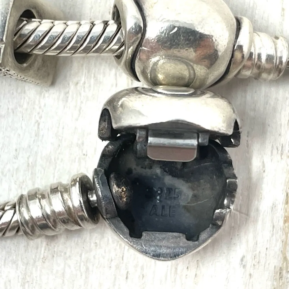 3 charm sterling silver bracelet - Image 9