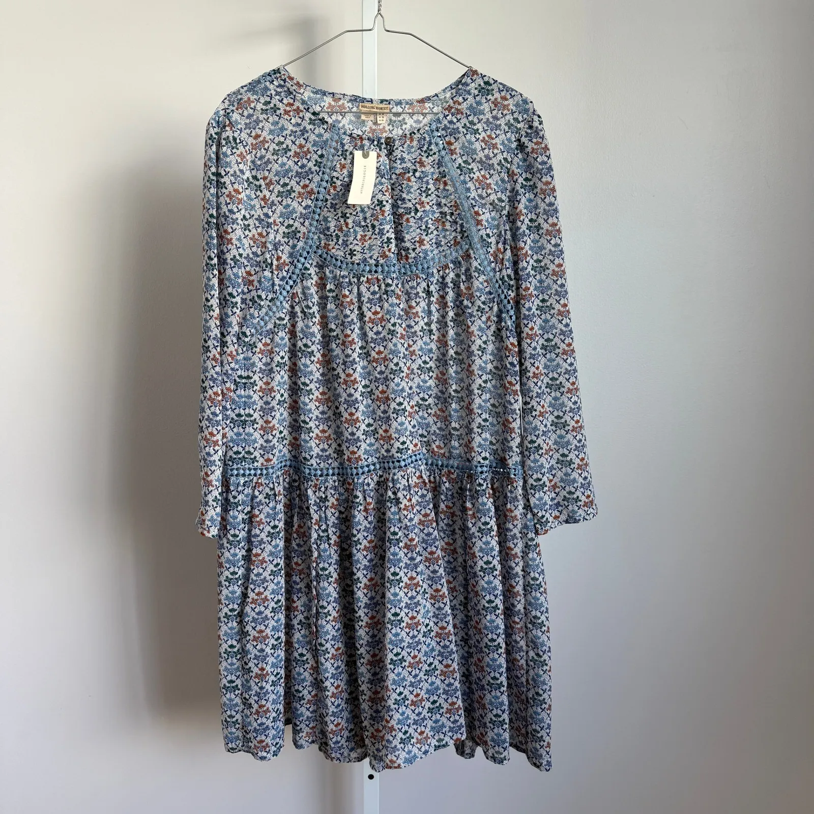 Holding Horses Anthropologie Floral Print Long Sleeve‎ Dress Size 14 - Image 2