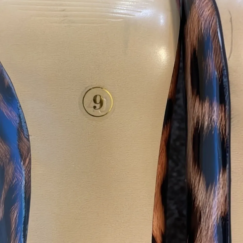 Animal Print Patent Peep Toe Stiletto Heels - Image 6