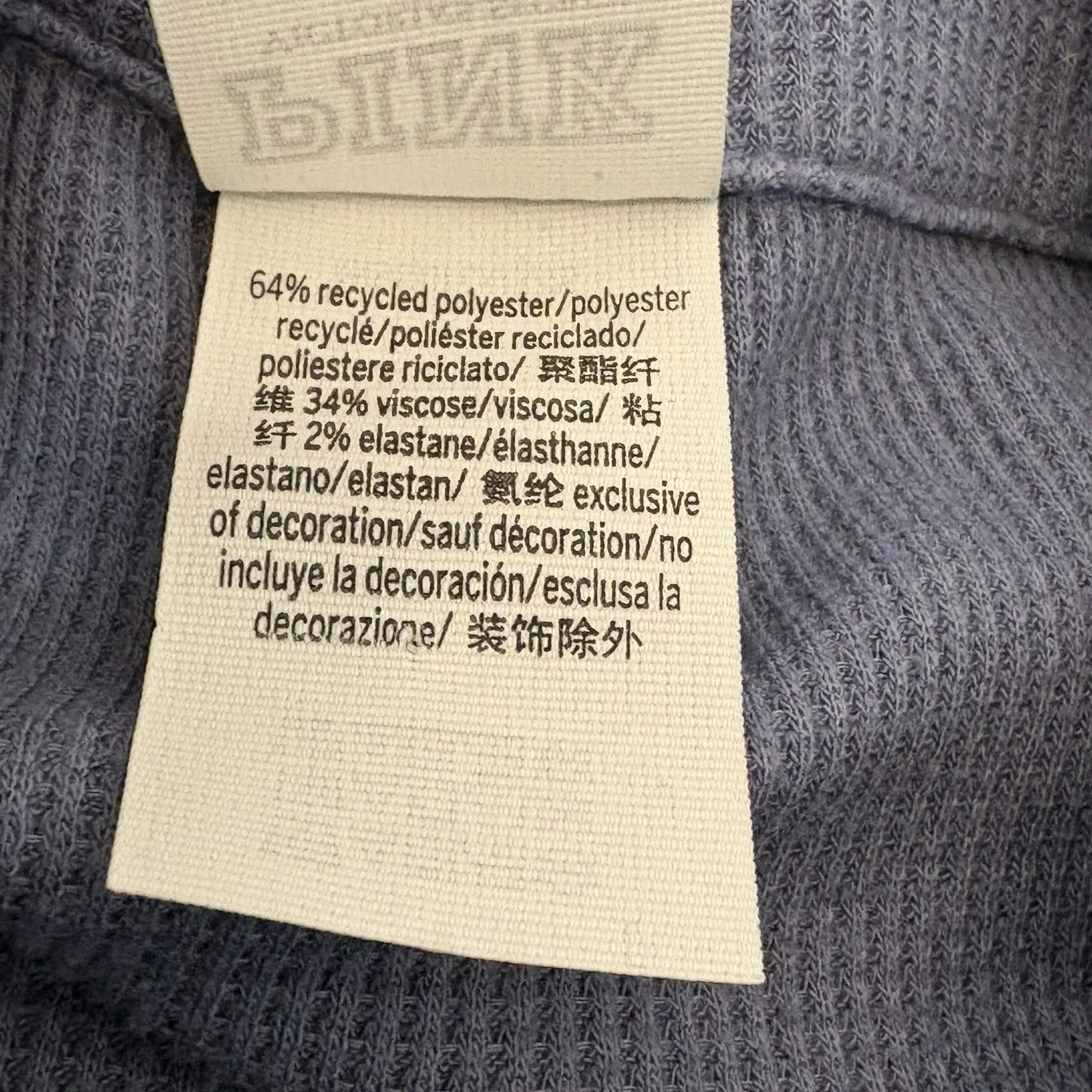 Womens Victorias Secret Pink Sleepwear Blue Crop Top Waffle Knit Long Sleeve XL - Image 9