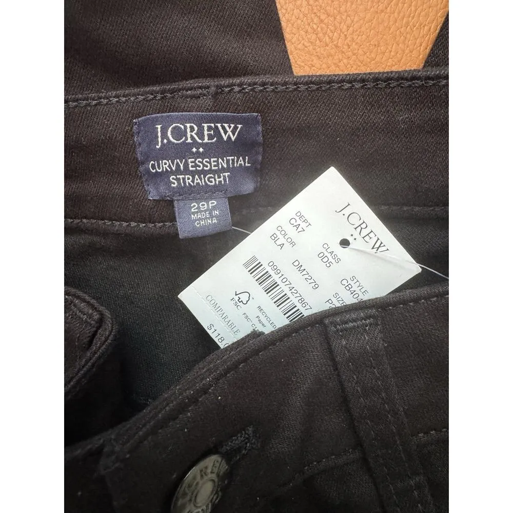 NWT J. Crew Petite Curvy Essential Straight Leg Black Jeans Size 29P - Image 7