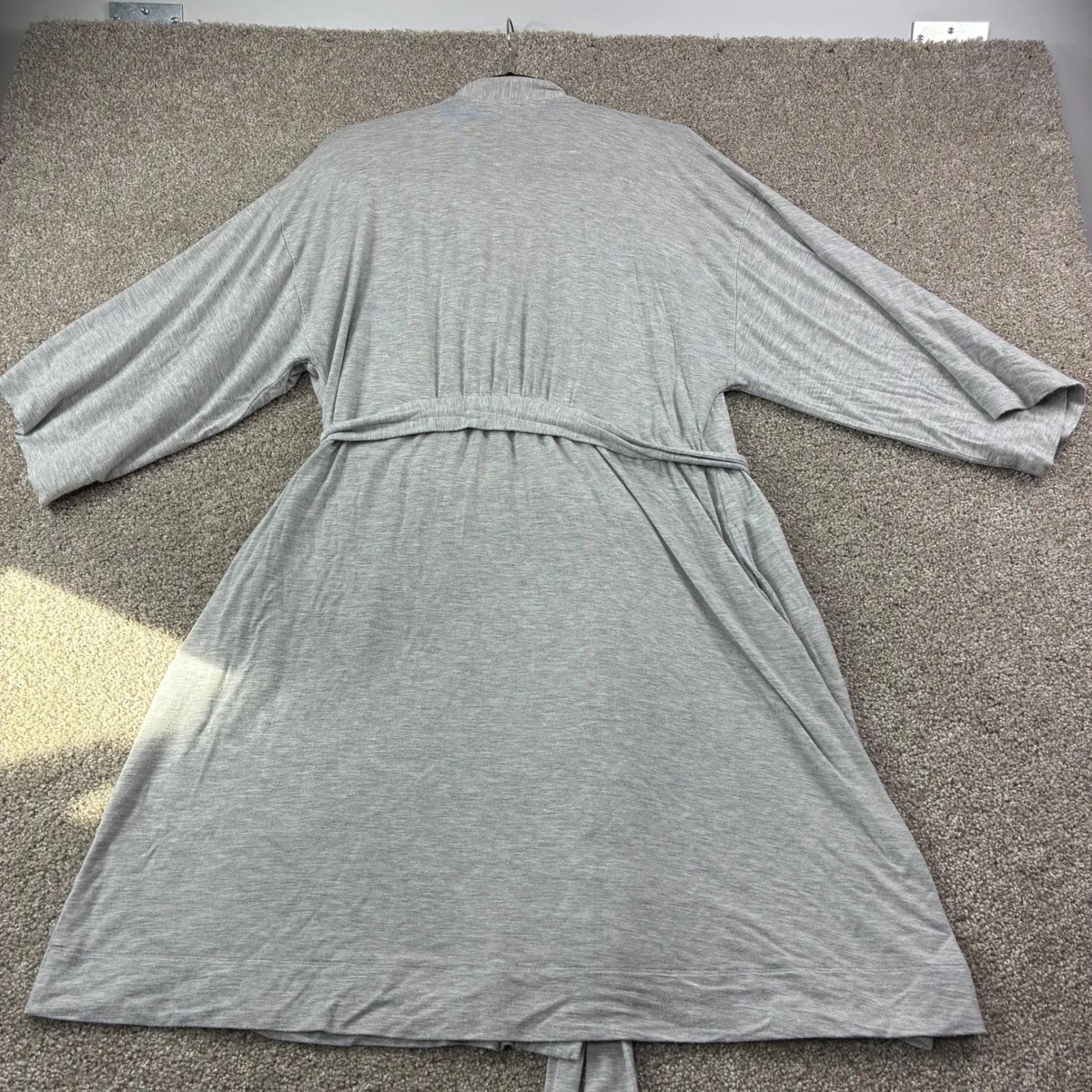 Soma‎ Womens Small Gray Jersey Knit Kimono Robe Lounge Wear Pockets Cotton Cozy - Image 10