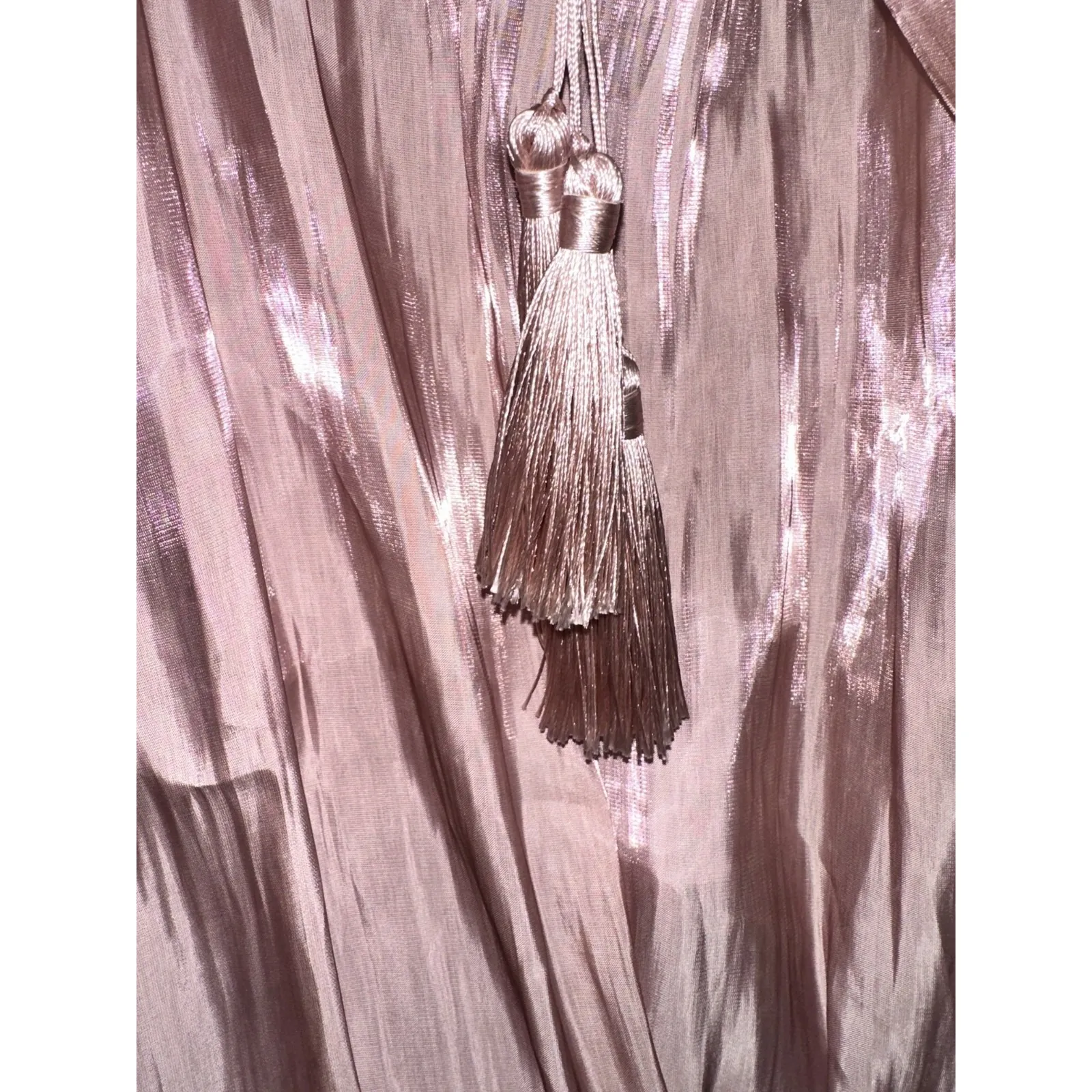 OPT MARDI WRAP V NECK‎ FEATHER LONG SLEEVE MIDI DRESS MILKSHAKE PINK NWT SIZE S - Image 8