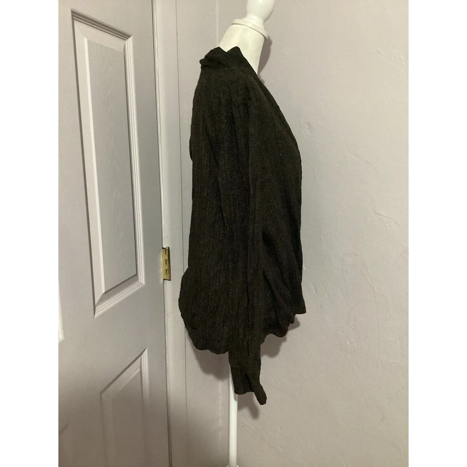 Maeve Rafela Hacci Surplice Dark Brown Wrap Knit Sweater M - Image 3