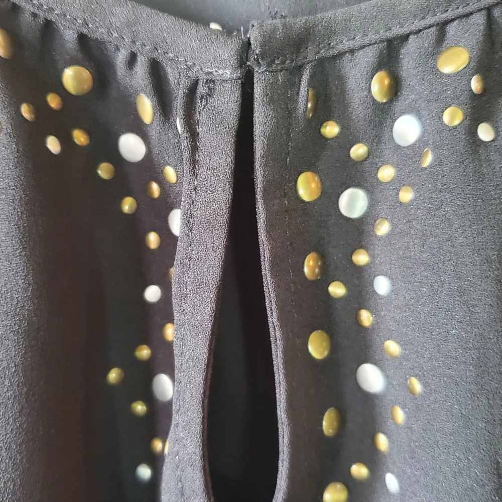 black Studded Chiffon 3/4 sleeves size 0( S/4 ) - Image 4