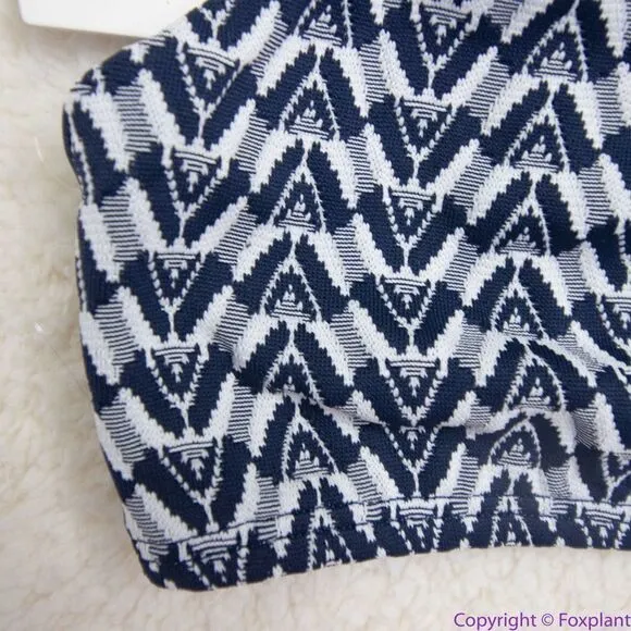NEW Seea Free People Seea Georgia Surf‎ Top in navy mini chevron, XS Blue - Image 6