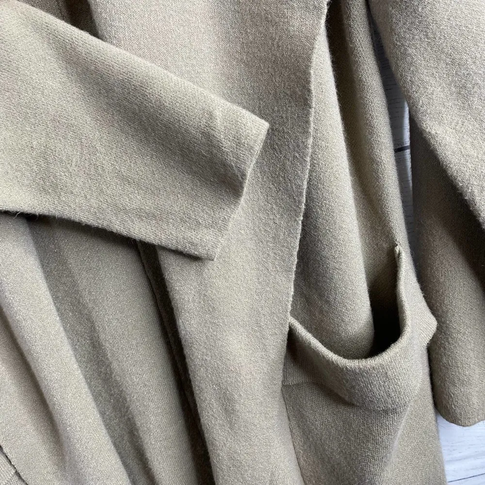 Twelve Love Womens size Small Long Line Open Cardigan Tan Beige Vanilla Girl - Image 10