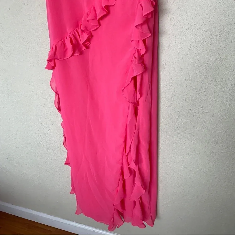 HOUSE OF CB 'Sarina' Fuchsia Ruffle Maxi‎ Dress NWOT size L - Image 12