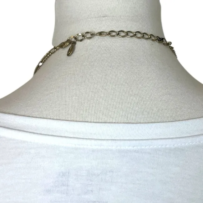 Cookie Lee Women’s Necklace Bracelet Set Multi Strand Beaded Orange Gold 17” - Image 12