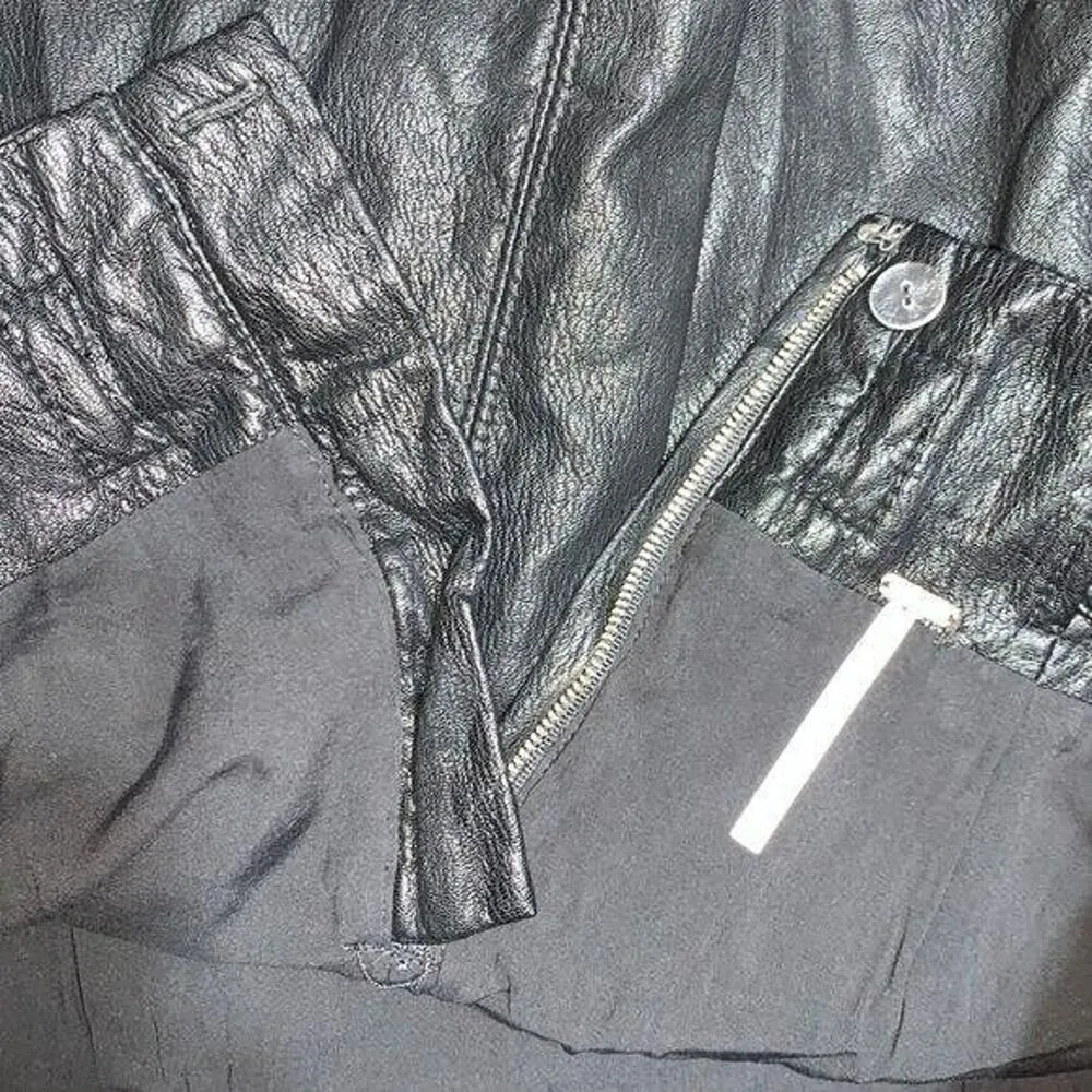 Free People Womens Faux Leather Mini Skirt Payton High Waist Paperbag Waist Sz 6 - Image 11