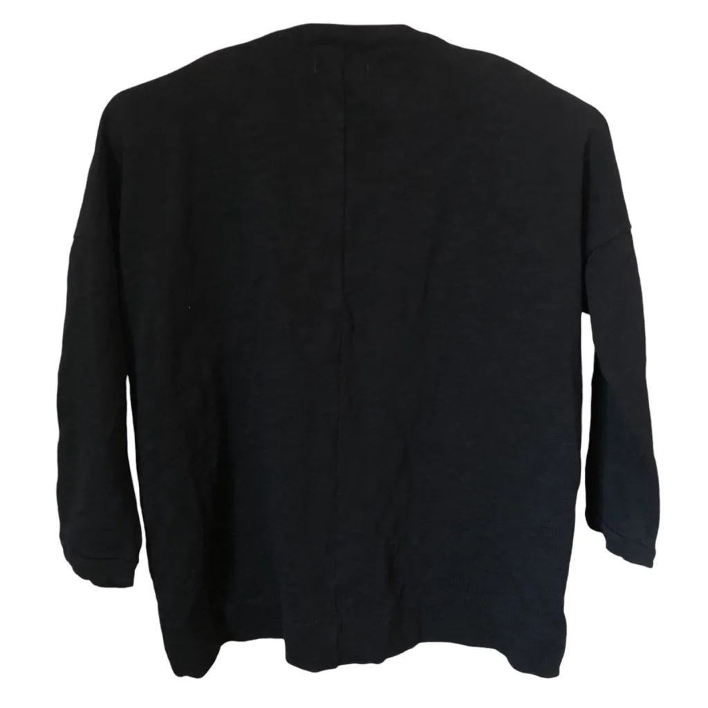 C Madewell Black & White Raglán Wool Tweed Woman Shirt Blouse Size Small - Image 7