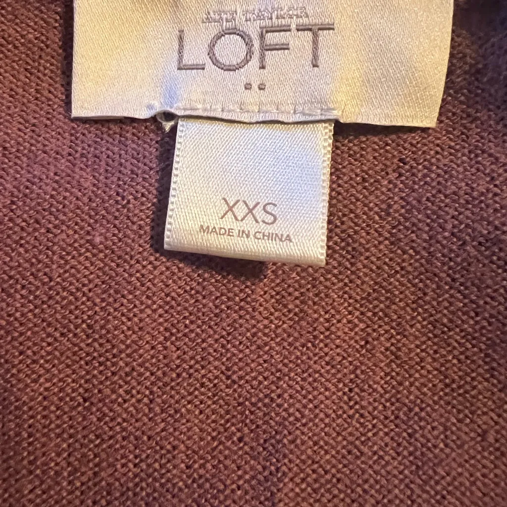 ❤️ LOFT Purple Cardigan with Gem Buttons - Image 3