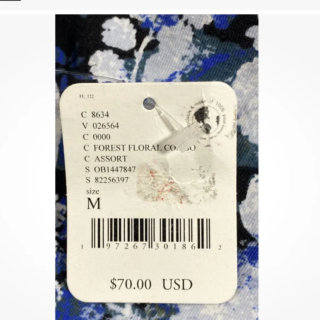 FP Movement by Free People Hot Shot Tee Romper in Forest Floral Blue Combo Sz M Size M - Image 9