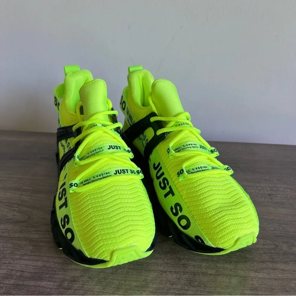 JUST SO SO Unisex Neon Yellow Shoe Size 41 aka Men’s 8 or 9.5 Women’s #799 - Image 6
