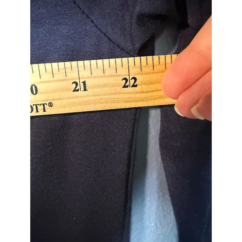 Vintage YESS Women's Size Large Long Sleeve Shirt Handkerchief Hem Y2K Blue Top - Image 5