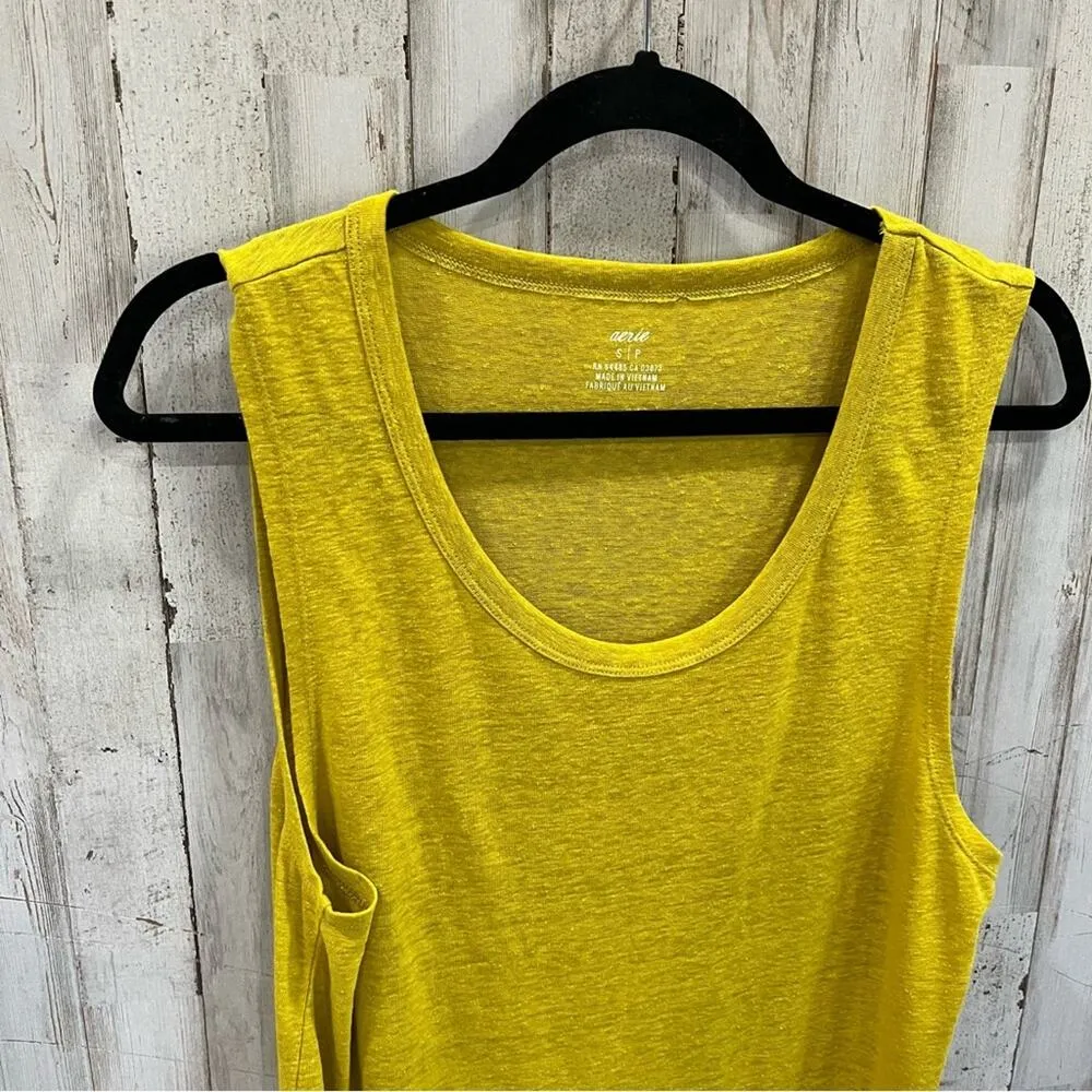 Aerie Linen Blend Mustard Yellow Sheath Dress Cover Up - Image 2