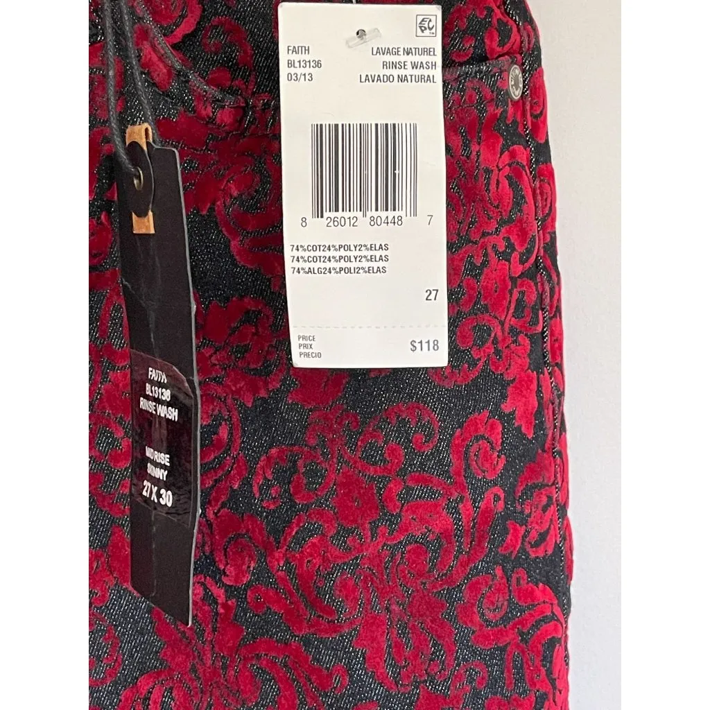 Buffalo David Bitton Stretch Skinny Deluxe Velvet Denim Jeans Size 27 - Image 4