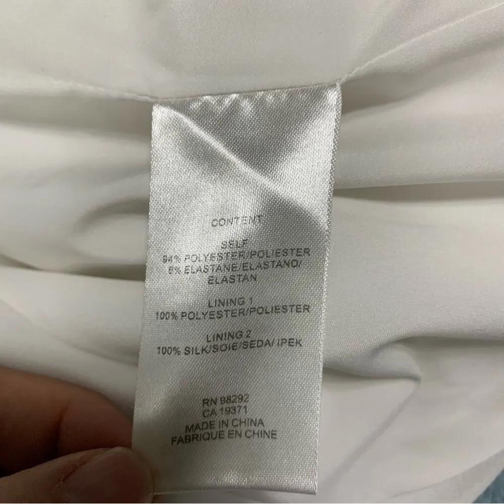 Tibi white structure‎ crepe cutout open back sleeveless shift dress size 0 - Image 7