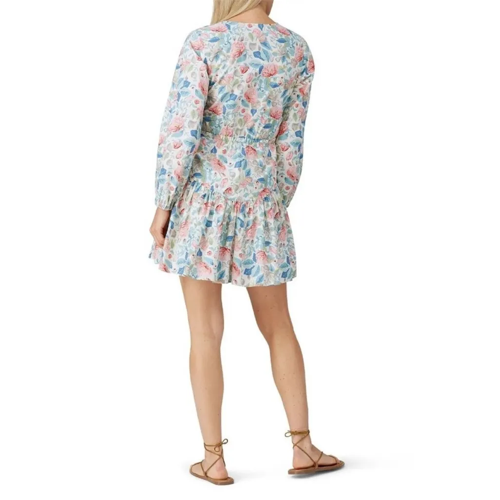 La Vie Rebecca Taylor Long Sleeve Paint Garden Dress in Blue L $295 - Image 10