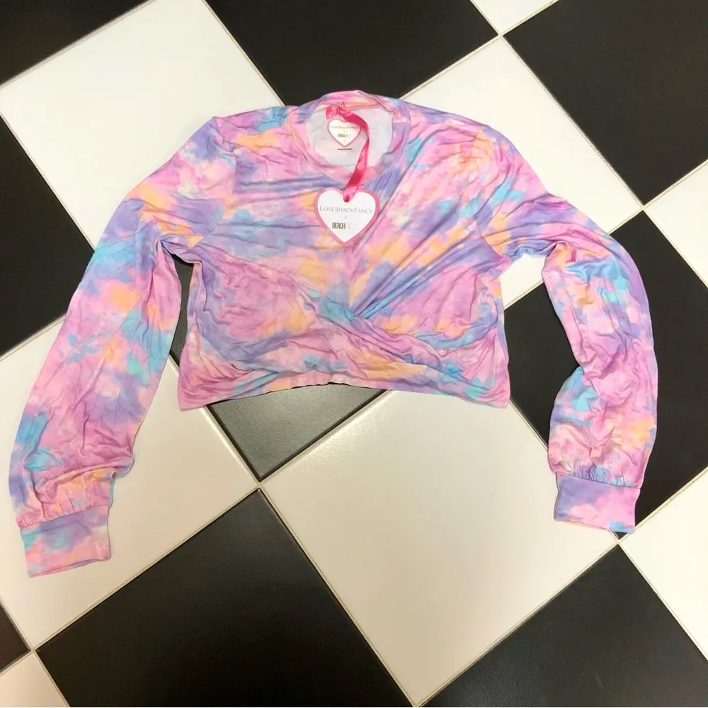 NWT  x LoveShackFancy Collab Marley Cotton Candy Crop Top Knotted szL - Image 3