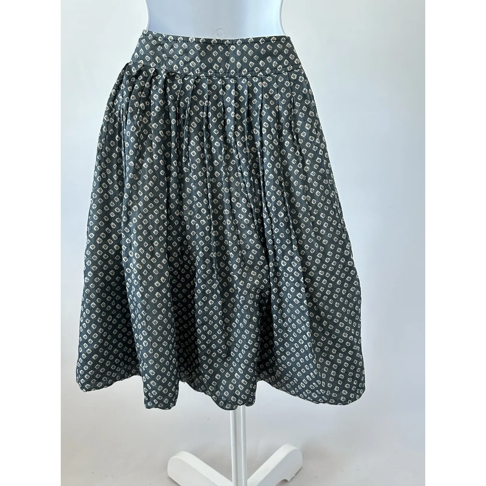 PAUW Amsterdam Pleated Bubble Skirt 100% Ramie , Sz 1 US 6 Dutch Fashion (b47) Blue - Image 3