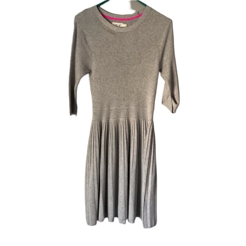 Eliza J light gray ribbed knit fit and flare Sweater dress - Image 3