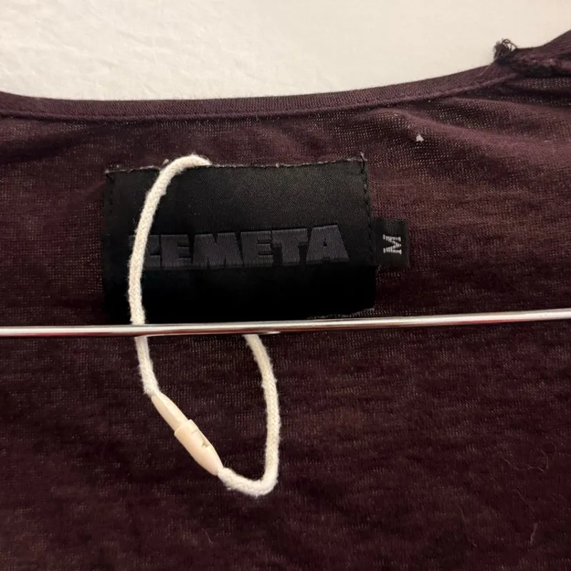 Zemeta Cozy Knit Maroon‎ Long Sleeve Top Medium Coquette Cottage Fairy Y2K Red - Image 5