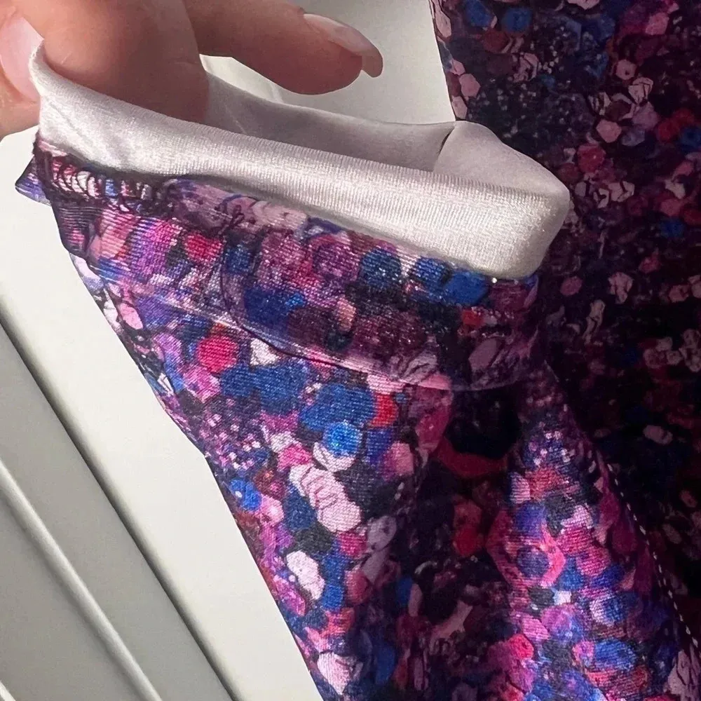 Peloton Cycle x Terez Active Leggings Logo Purple Speckles Womens Size M - Image 8