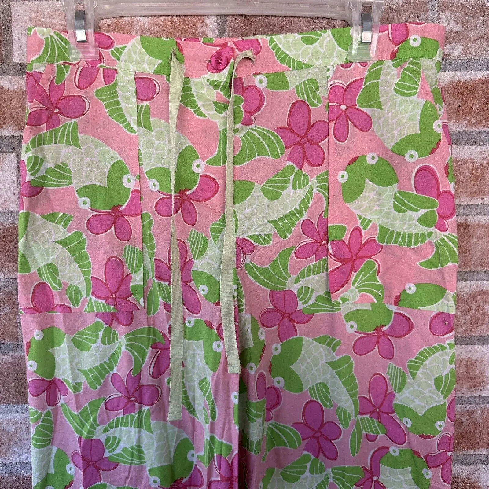 Lilly Pulitzer Vintage Button Up Floral Capri Pants Medium - Image 3
