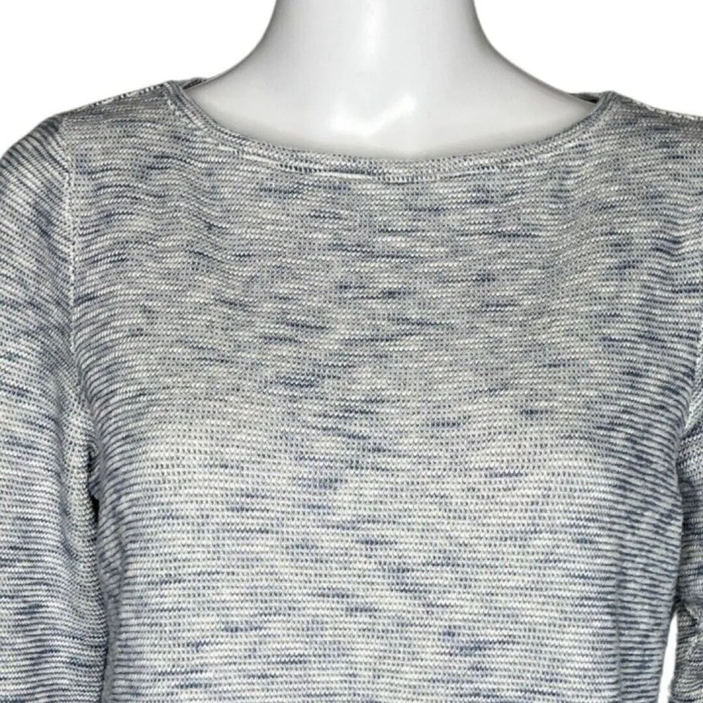 J Jill Sweatshirt Womens Medium Marled Blue Purejill Lounge Updated Basic Casual - Image 5