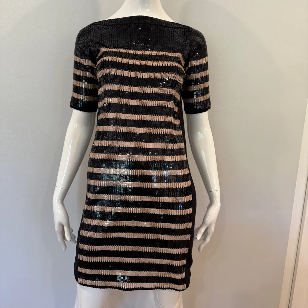 Per Se  by Carlisle Sequin Striped Mini Dress - Image 2