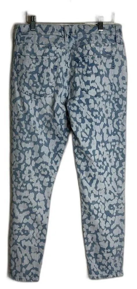 Current Elliot High Rise Bleach Leopard Print Two-Tone Jeans size 27 - Image 9