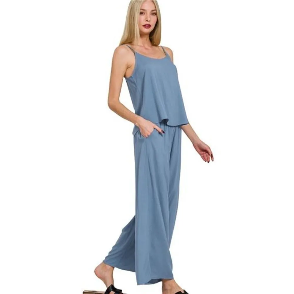 Zenana Woven Cami & Pants‎ Set - Image 2