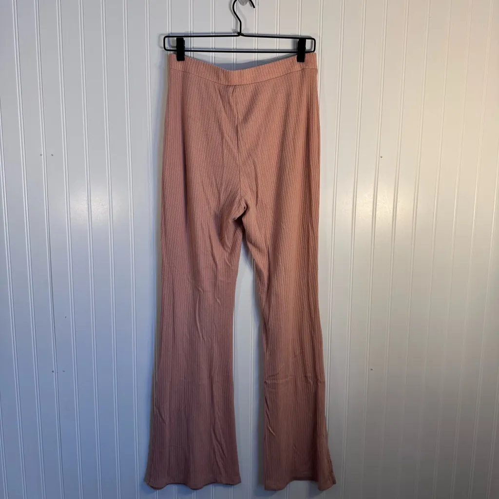 Old Navy High-Waisted Rib-Knit Split Flare Pink Lounge Pants Medium 31” Inseam - Image 6