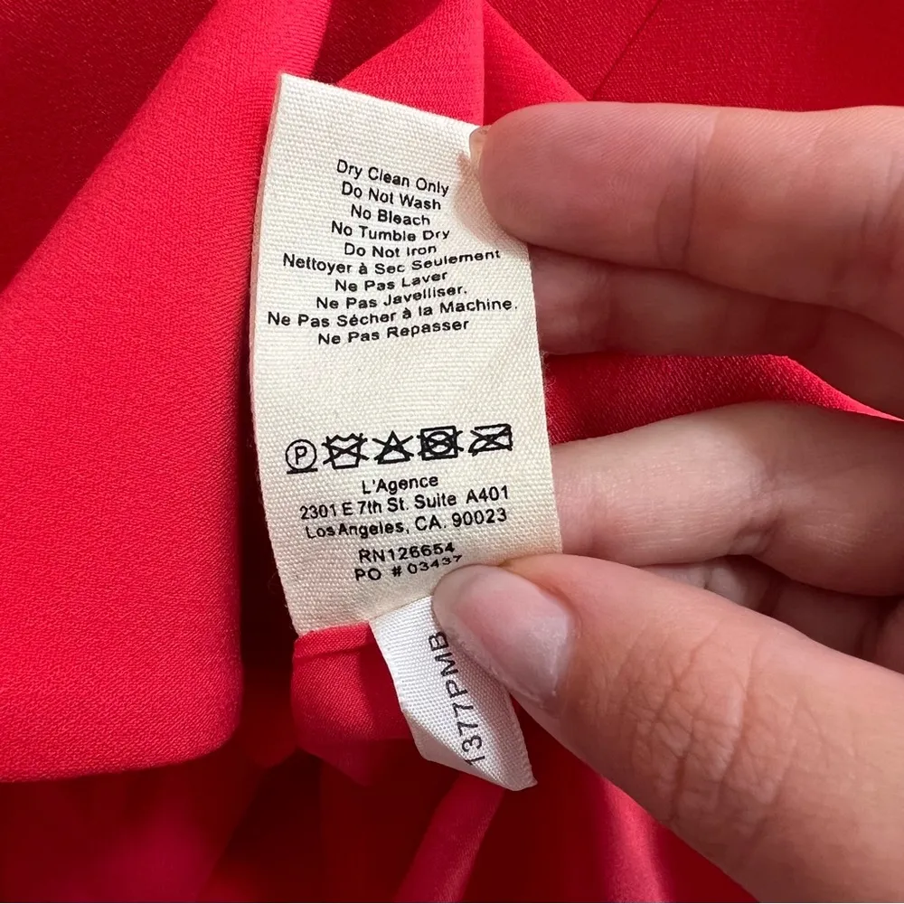 NEW NWT L’AGENCE Chamberlain Blazer Jacket In Hibiscus Coral Red - Image 11